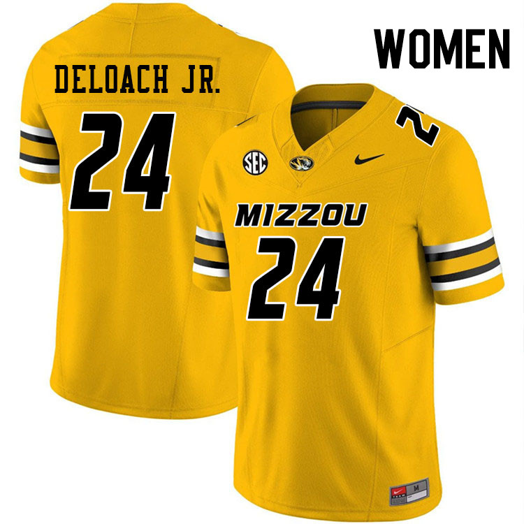 Women #24 Nicholas Deloach Jr. Missouri Tigers College Football Jerseys Stitched-Gold